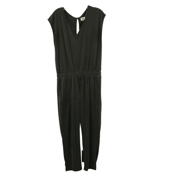 Lou & Grey Green Sleeveless Jumpsuit with Blouson Waist V Neck - Picture 1 of 6